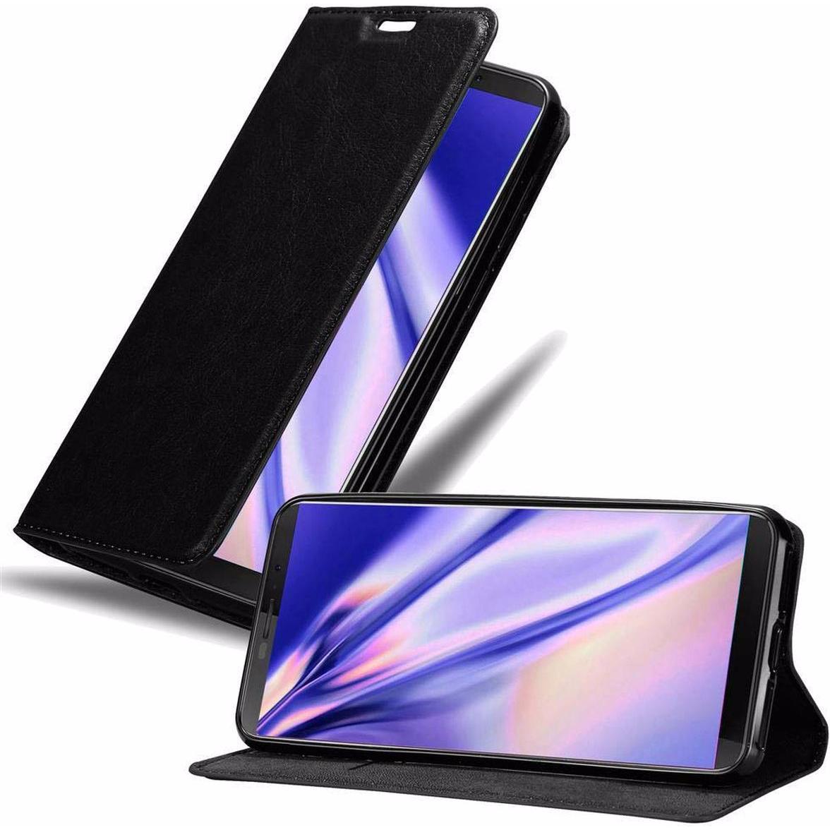 Cadorabo Book Invisible Magnet Cover (Samsung Galaxy J3 Pro), Smartphone Hülle, Schwarz