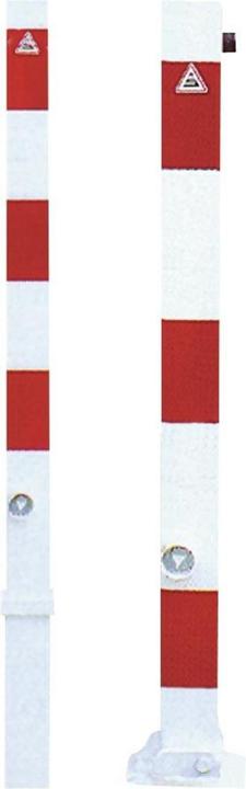 Produktbild kaiserkraft Absperrpfosten, 70 x 70 mm, weiß / rot