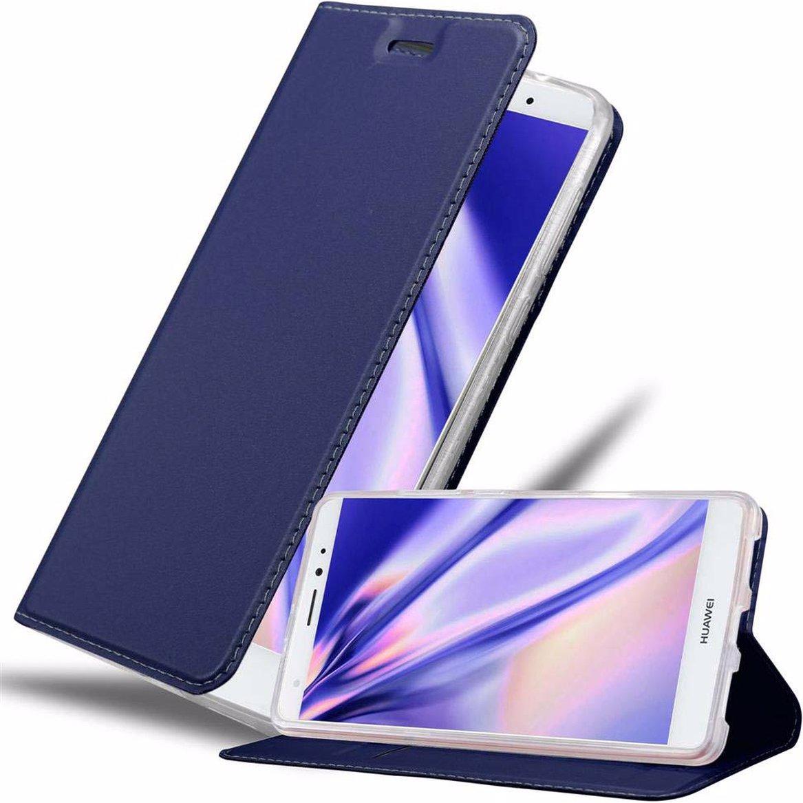 Cadorabo Book Classy Style Cover (Huawei Mate S), Smartphone Hülle, Blau
