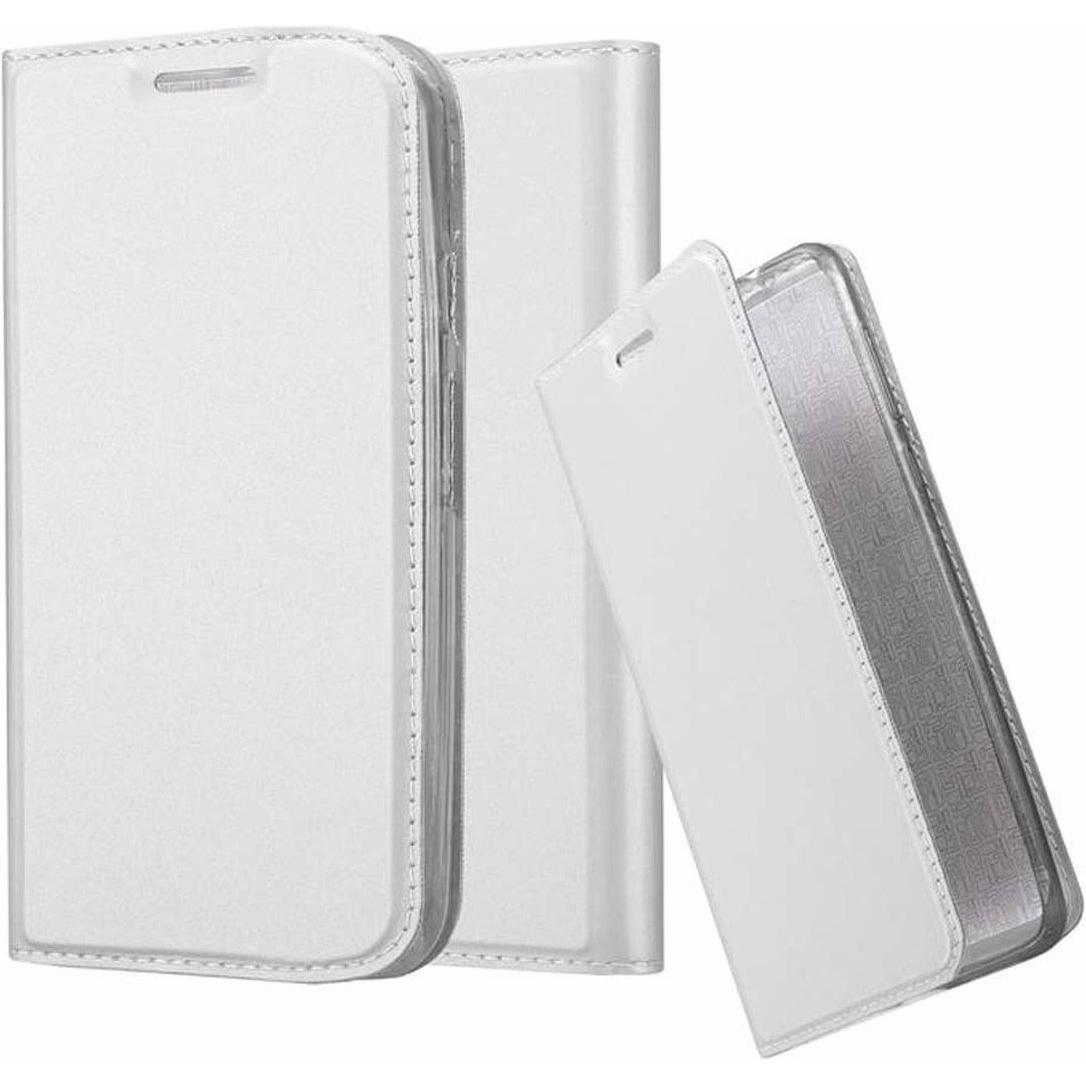 Cadorabo Book Classy Style Cover (Motorola Moto G2 (2nd Gen)), Smartphone Hülle, Silber