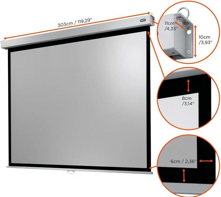 Actual product image Celexon Roll-up screen Professional Plus 280x210 cm 4:3 (137.80", 4:3)