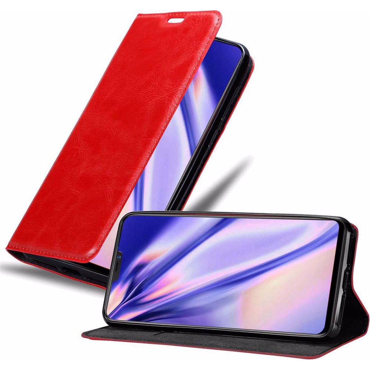 Cadorabo Book Invisible Magnet Cover (Vivo X21), Smartphone Hülle, Rot