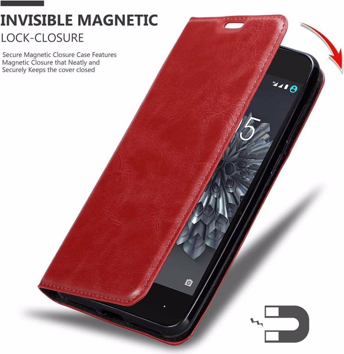Actual product image Cadorabo Book Invisible Magnet Cover (BQ Aquaris X5)