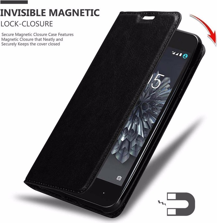 Actual product image Cadorabo Book Invisible Magnet Cover (BQ Aquaris X5)