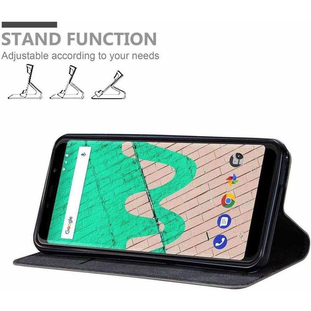 Thumbnail - Cadorabo Book Invisible Magnet Cover (Wiko View Max), Smartphone Hülle, Braun