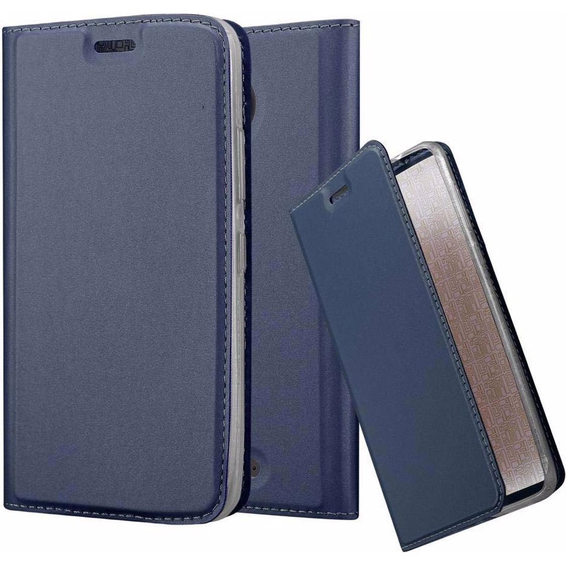 Cadorabo Book Classy Style Cover (Motorola Moto C), Smartphone Hülle, Blau