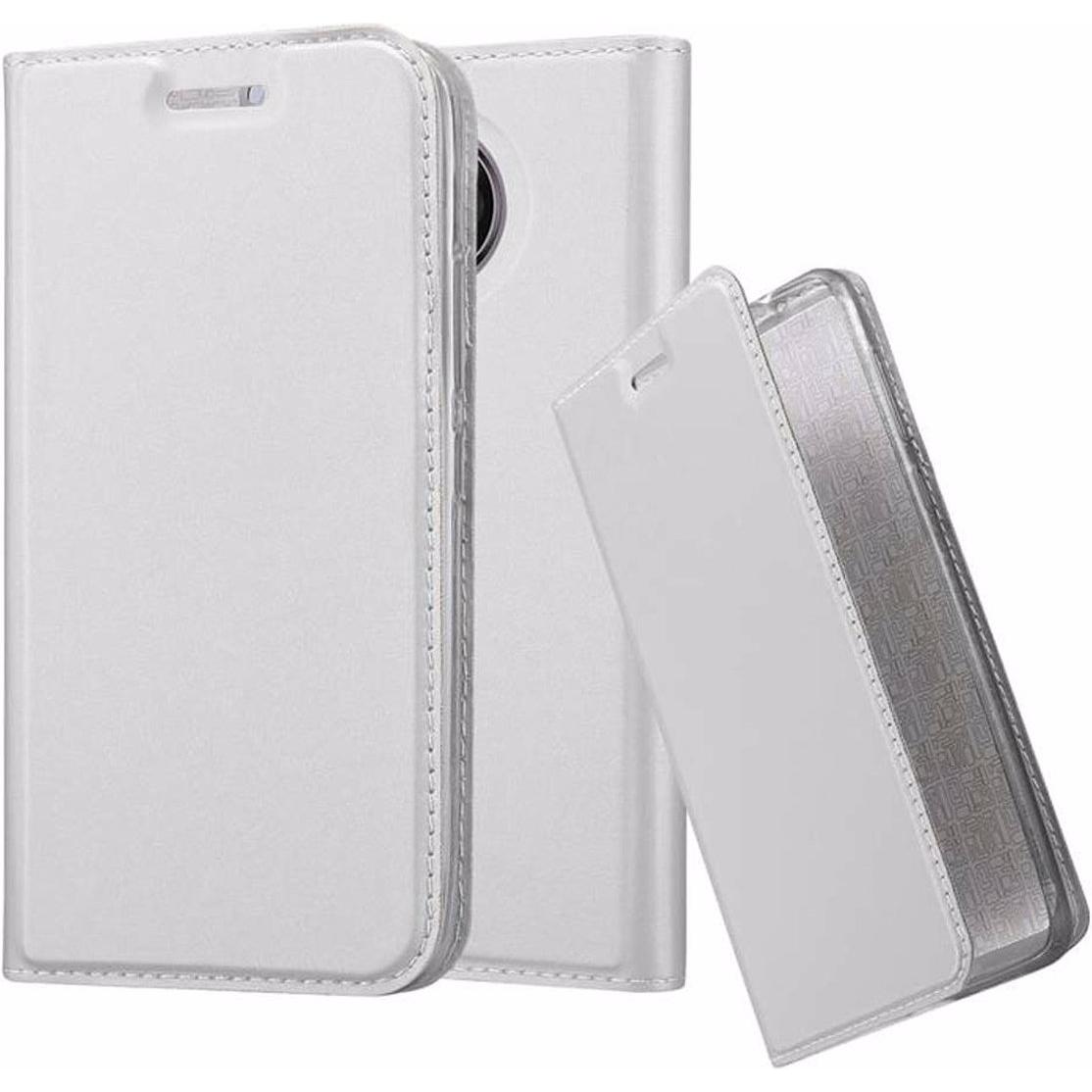 Cadorabo Book Classy Style Cover (Motorola Moto G5S), Smartphone Hülle, Silber