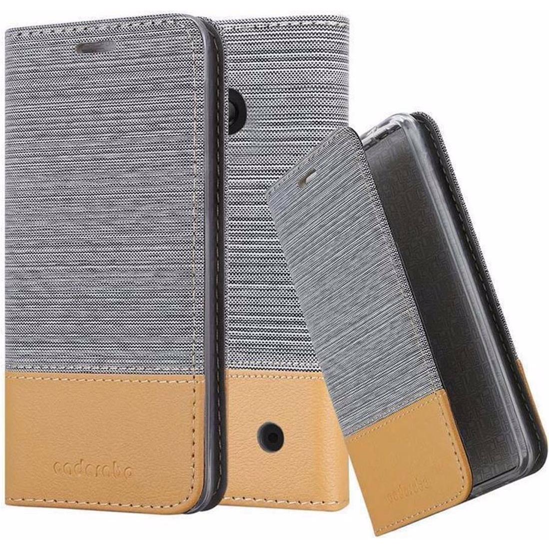 Cadorabo Jeans Optik (Microsoft Lumia 550), Smartphone Hülle, Grau, Braun