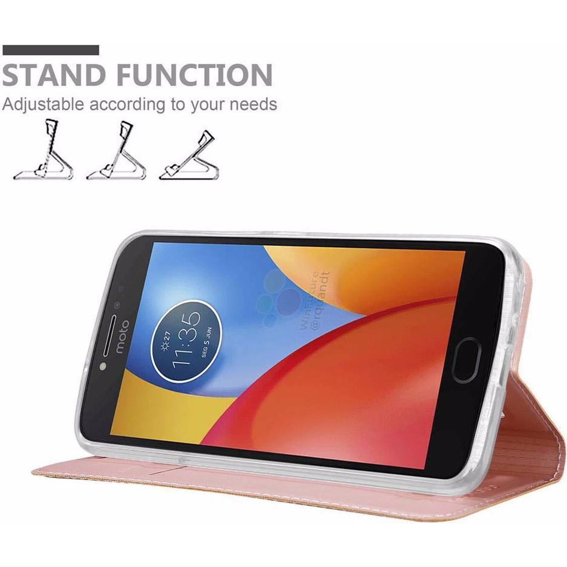 Thumbnail - Cadorabo Book Classy Style Cover (Motorola Moto E4), Smartphone Hülle, Rosa