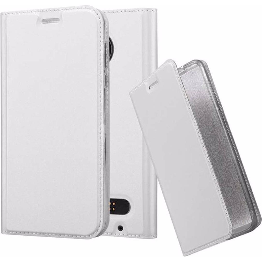 Cadorabo Book Classy Style Cover (Motorola Moto Z2), Smartphone Hülle, Silber