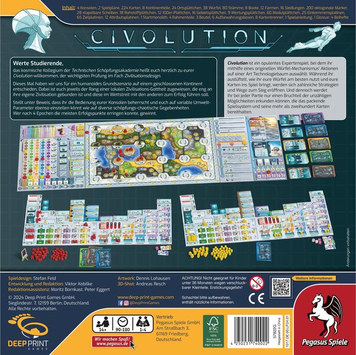 Actual product image Pegasus Civolution (Deep Print Games) (German, 1 - 4 Players)