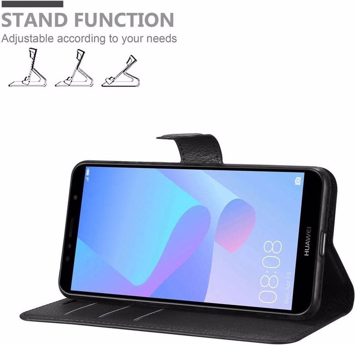 Actual product image Cadorabo Book with stand function cover (Huawei Y6 Prime (2018))