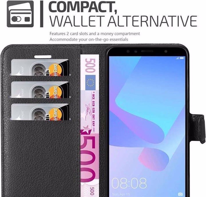 Actual product image Cadorabo Book with stand function cover (Huawei Y6 Prime (2018))
