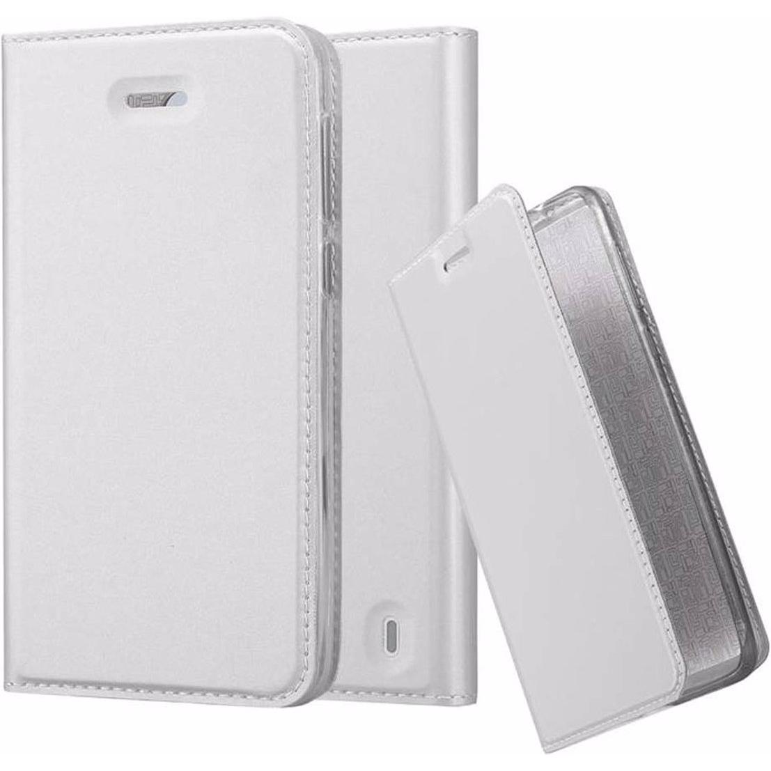 Cadorabo Book Classy Style Cover (Nokia 2), Smartphone Hülle, Silber