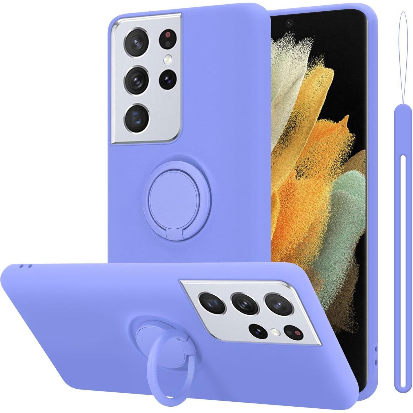 Cadorabo HülleTPU im Liquid Schutz Case Silikon Design mit Ring (Samsung Galaxy S24 Ultra), Smartphone Hülle, Violett