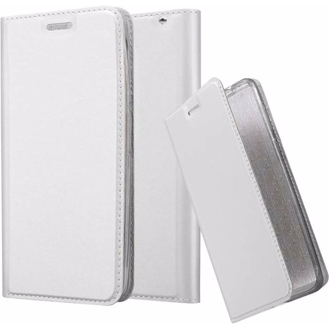 Cadorabo Book Classy Style Cover (Motorola Moto X Play), Smartphone Hülle, Silber
