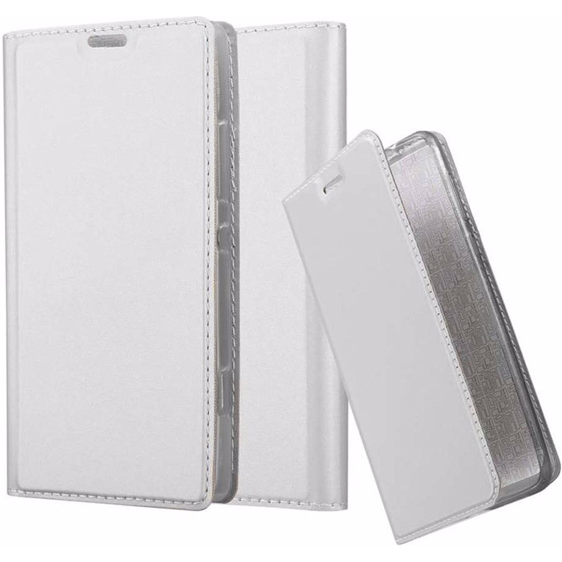 Cadorabo Book Classy Style Cover (Sony Xperia SP), Smartphone Hülle, Silber