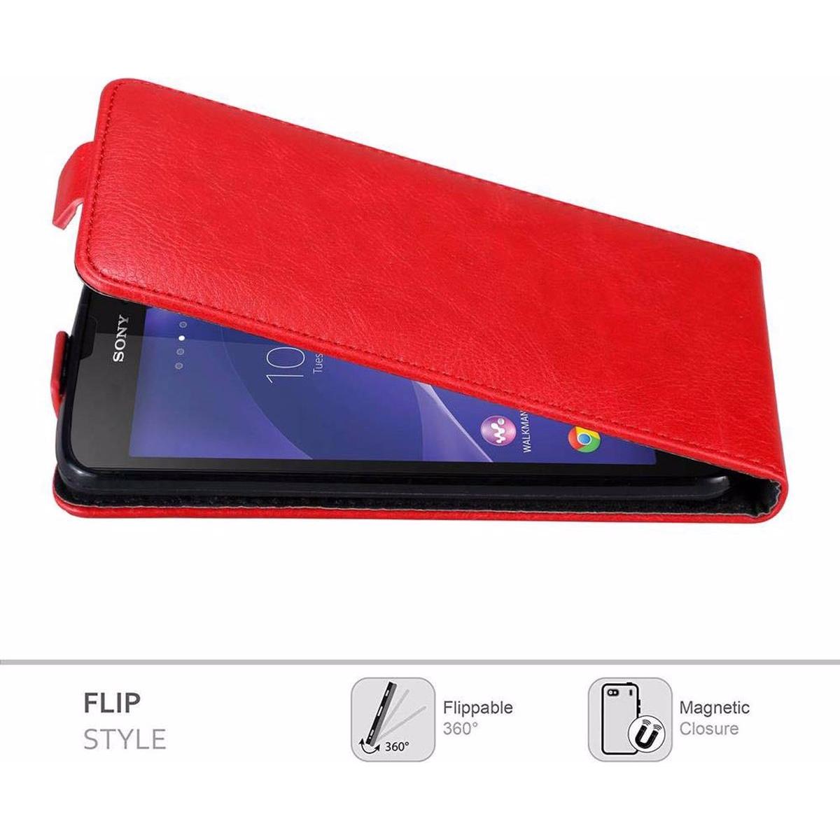 Thumbnail - Cadorabo Flip wie Invisible Cover (Sony Xperia T3), Smartphone Hülle, Rot