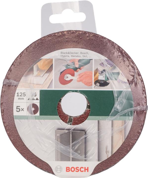 Produktbild Bosch Zubehör 5tlg. Fiberschleifscheiben-Set für Winkelschleifer, Korund D= 125 mm K= 36 5 Stck. (36)