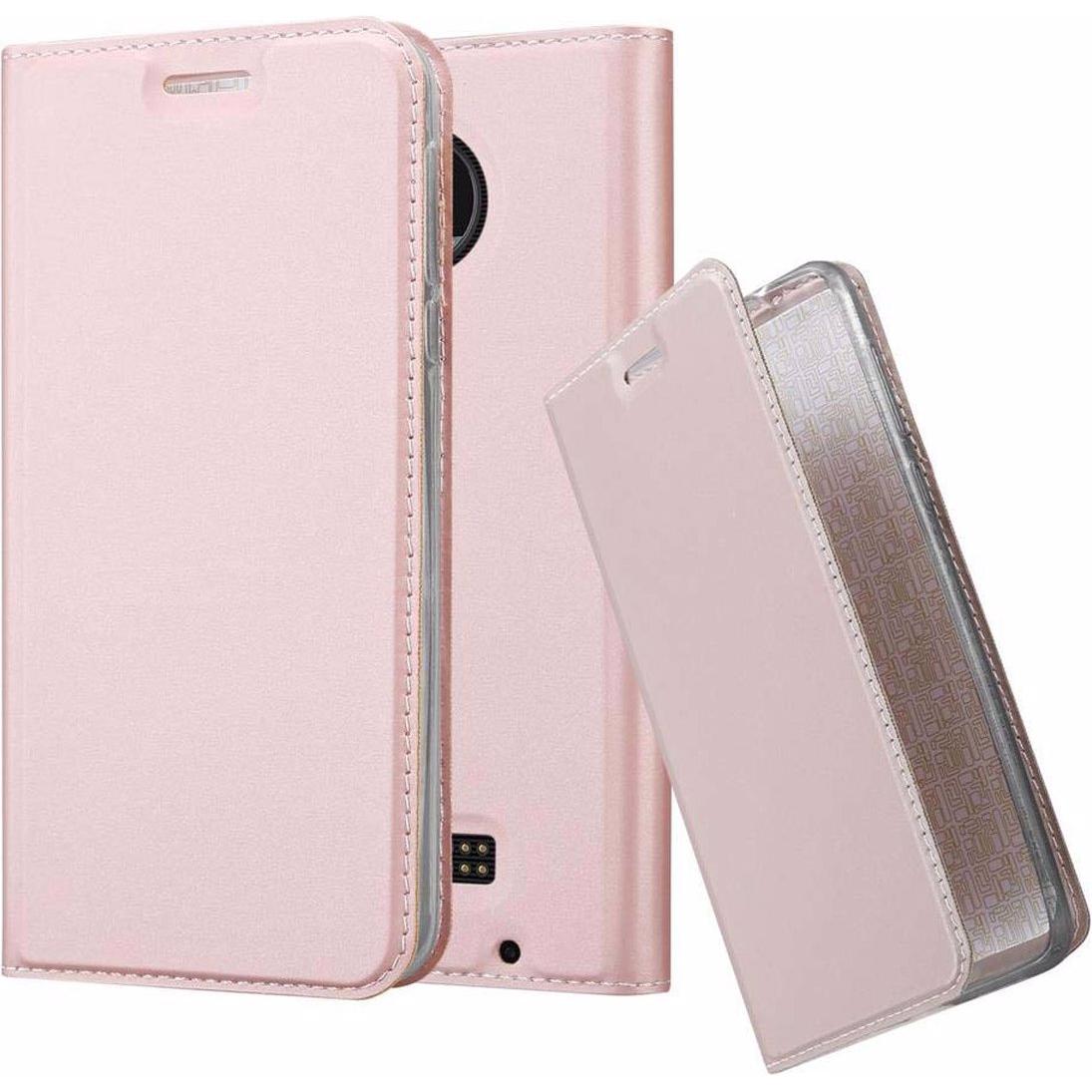 Cadorabo Book Classy Style Cover (Motorola Moto Z Play), Smartphone Hülle, Rosa