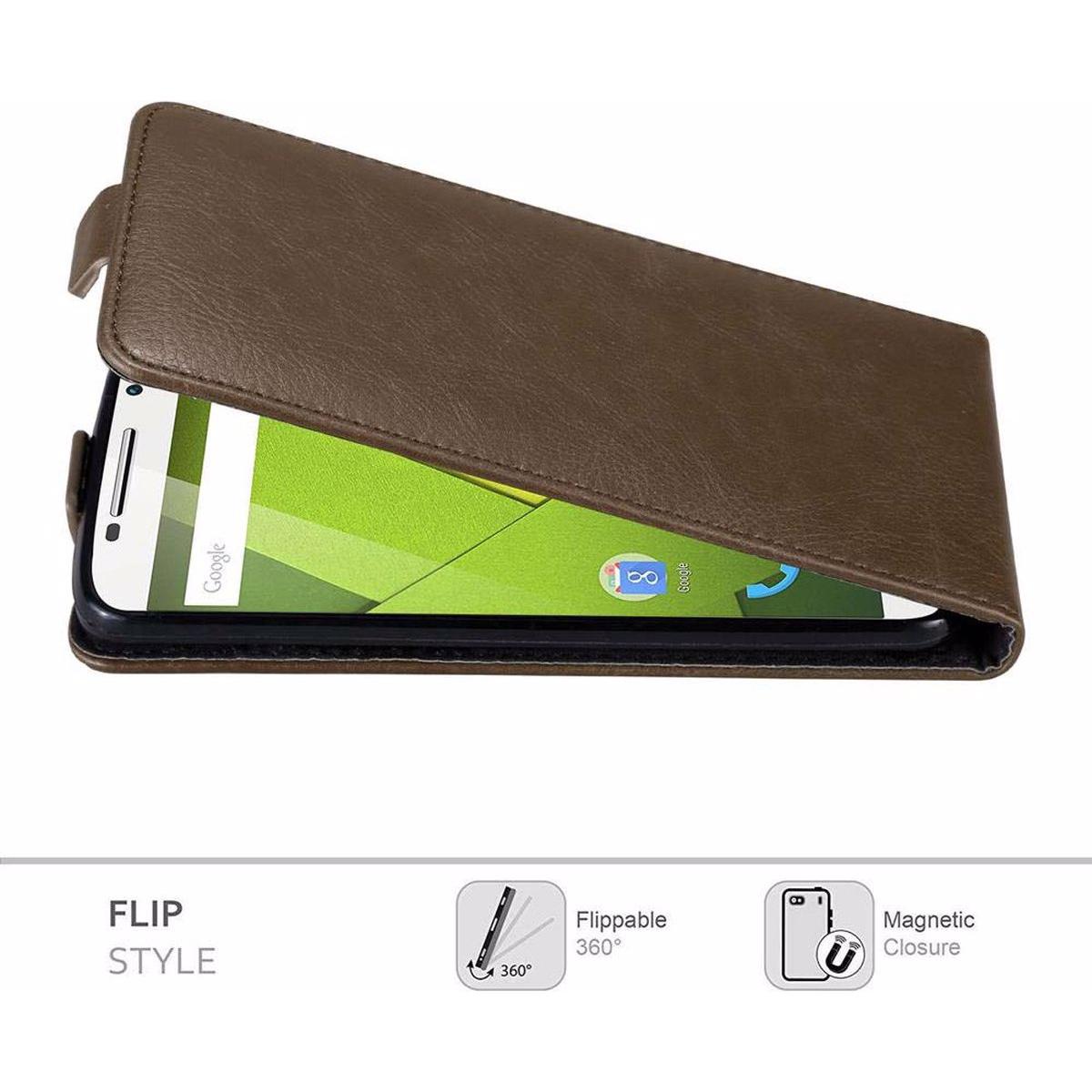 Thumbnail - Cadorabo Flip wie Invisible Cover (Motorola Moto X Play), Smartphone Hülle, Braun