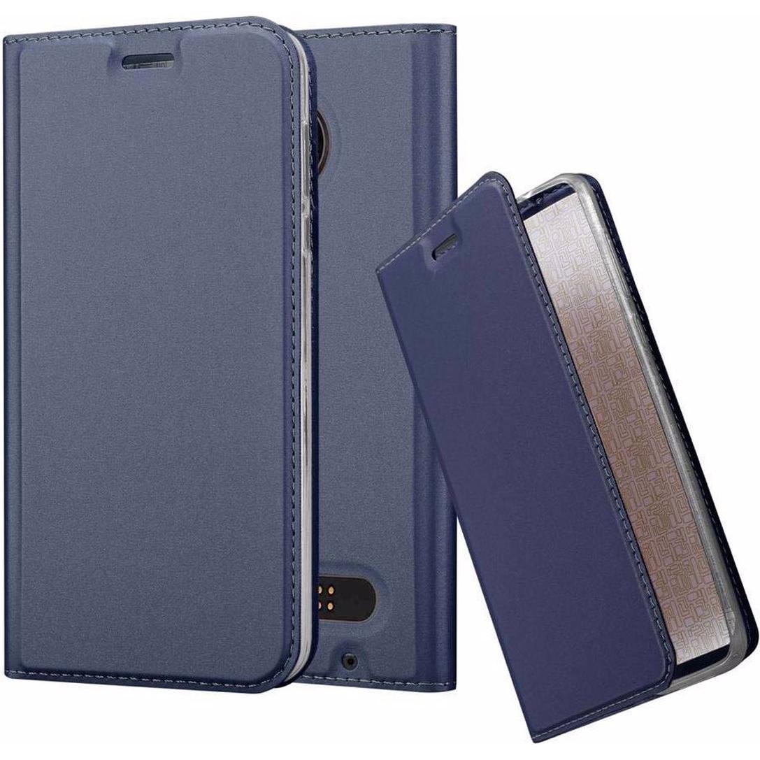 Cadorabo Book Classy Style Cover (Motorola Moto Z2), Smartphone Hülle, Blau