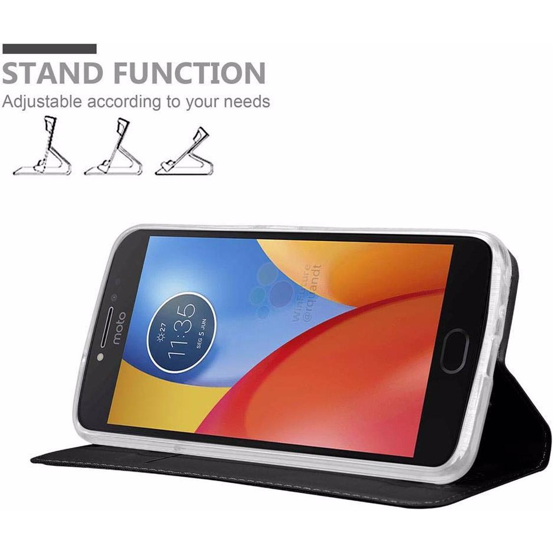 Thumbnail - Cadorabo Book Classy Style Cover (Motorola Moto E4), Smartphone Hülle, Schwarz