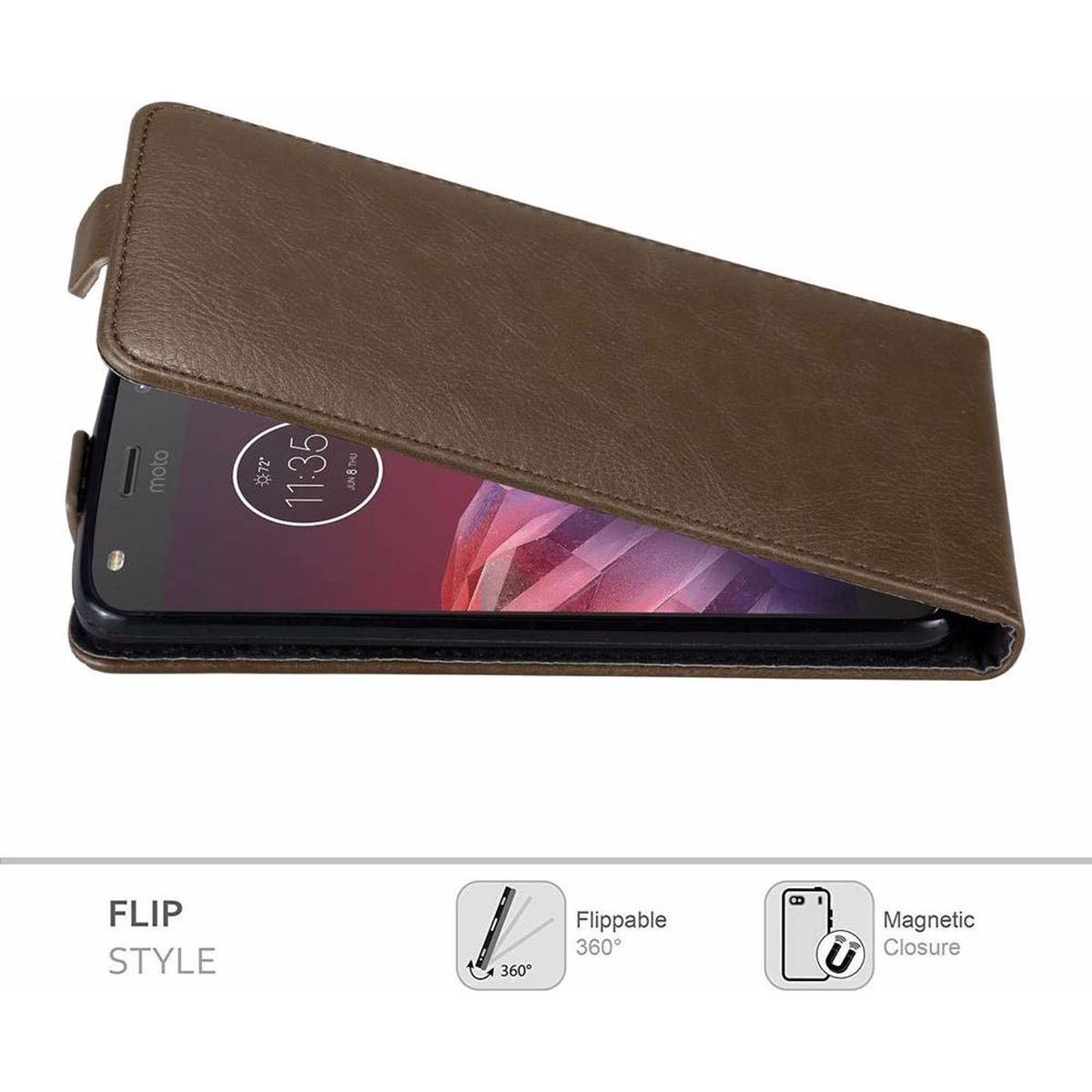 Thumbnail - Cadorabo Flip wie Invisible Cover (Motorola Moto Z2), Smartphone Hülle, Braun