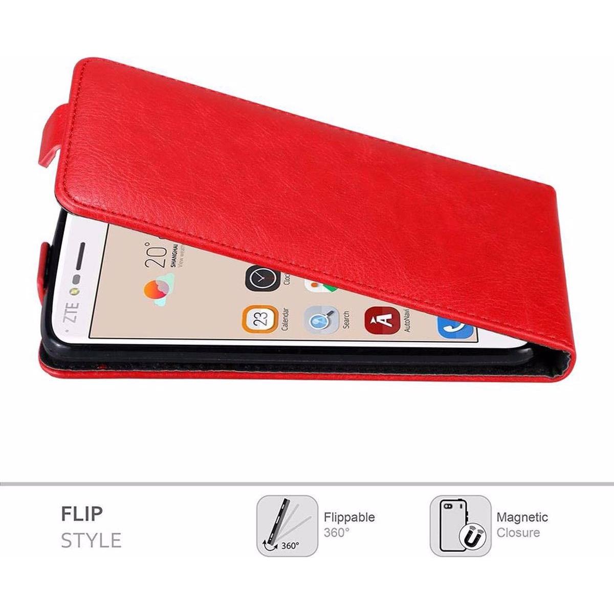 Thumbnail - Cadorabo Flip wie Invisible Cover (ZTE Blade V8), Smartphone Hülle, Rot