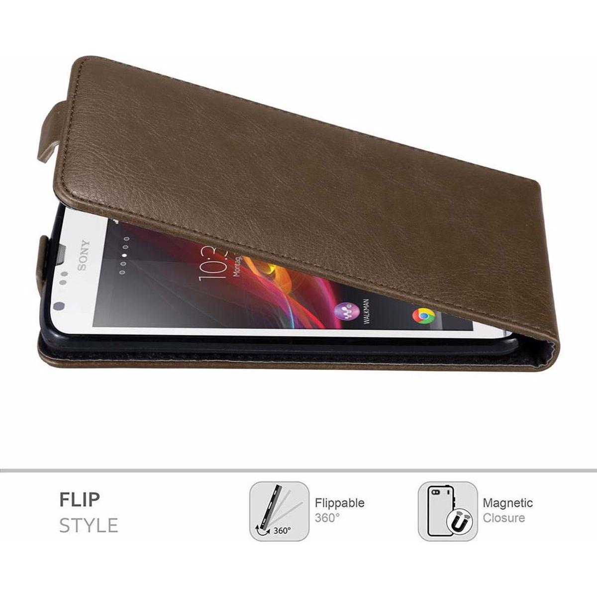 Thumbnail - Cadorabo Flip wie Invisible Cover (Sony Xperia SP), Smartphone Hülle, Braun