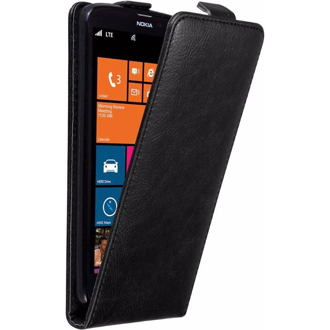 Cadorabo Flip wie Invisible Cover (Nokia Lumia 1320), Smartphone Hülle, Schwarz
