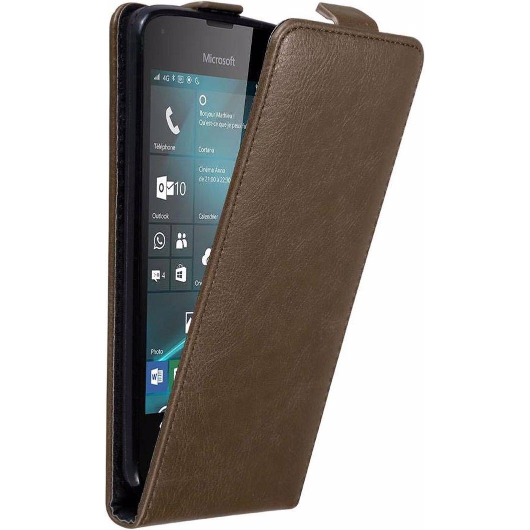 Thumbnail - Cadorabo Flip wie Invisible Cover (Microsoft Lumia 550), Smartphone Hülle, Braun