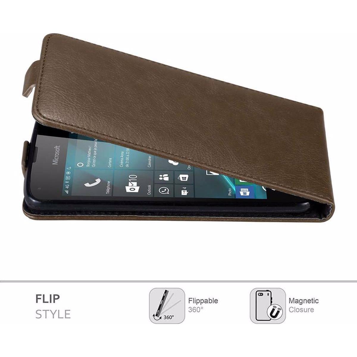 Thumbnail - Cadorabo Flip wie Invisible Cover (Microsoft Lumia 550), Smartphone Hülle, Braun