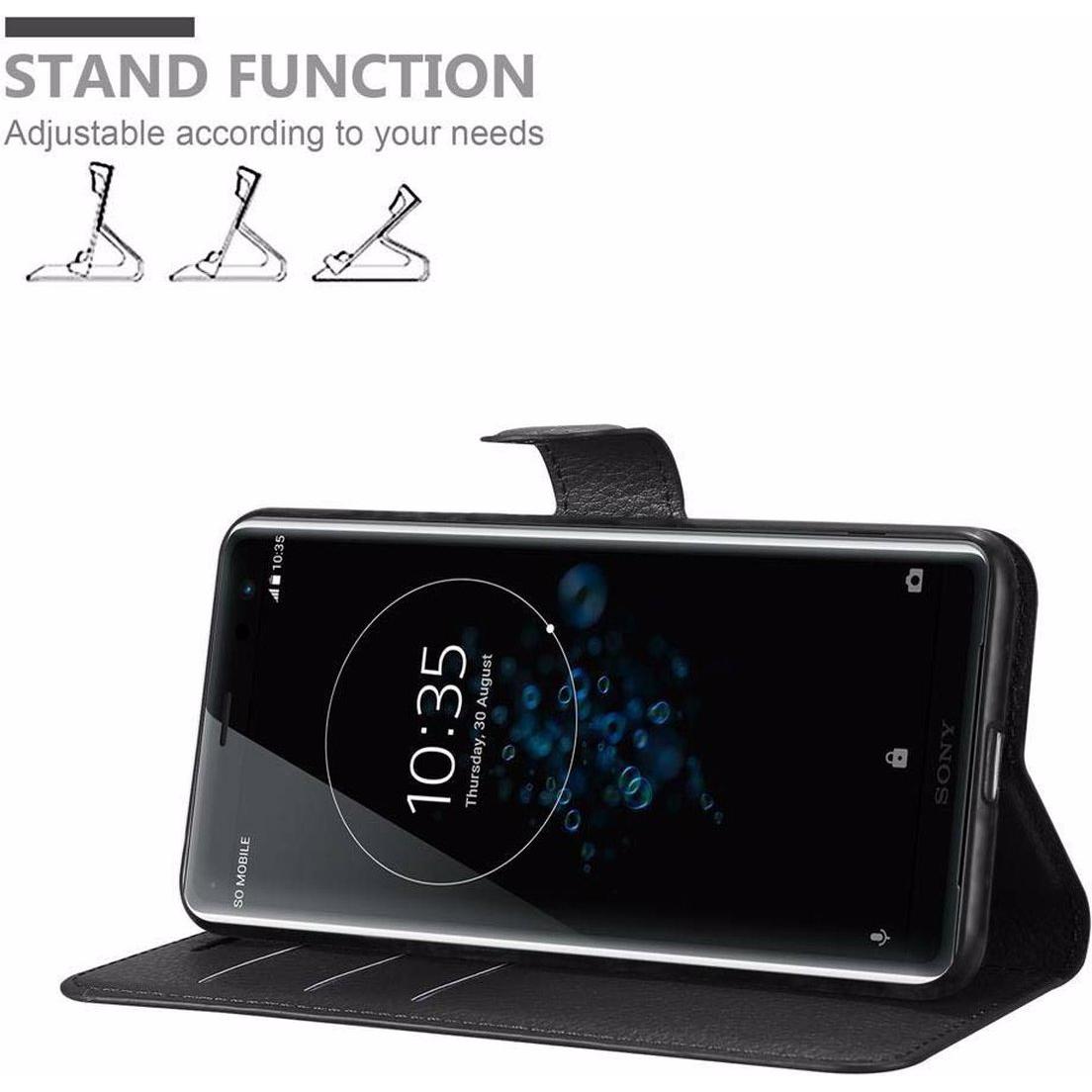Thumbnail - Cadorabo Book mit Standfunktion Cover (Sony Xperia XZ3), Smartphone Hülle, Schwarz