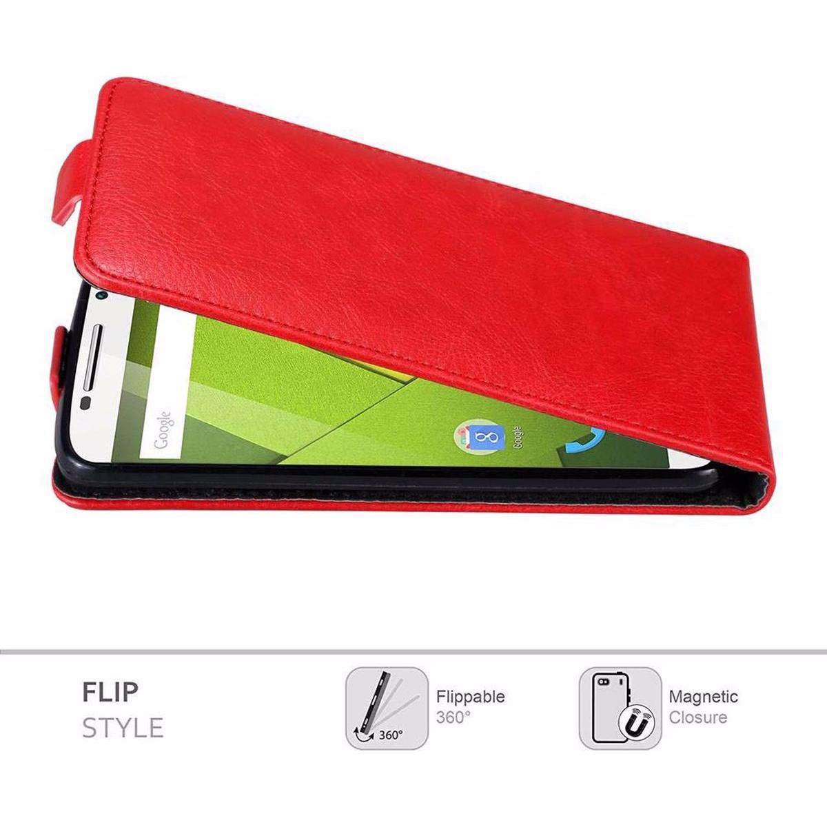 Thumbnail - Cadorabo Flip wie Invisible Cover (Motorola Moto X Play), Smartphone Hülle, Rot