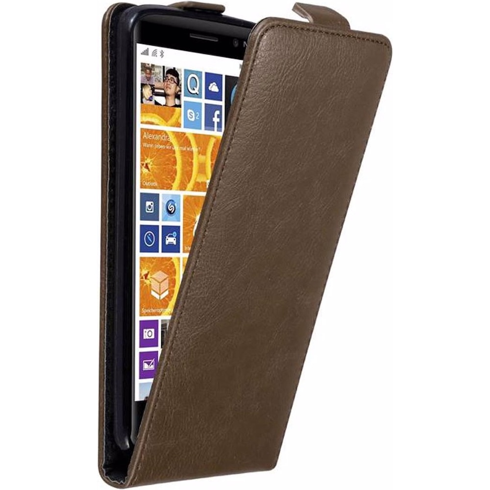 Cadorabo Flip wie Invisible Cover (Nokia Lumia 830), Smartphone Hülle, Braun