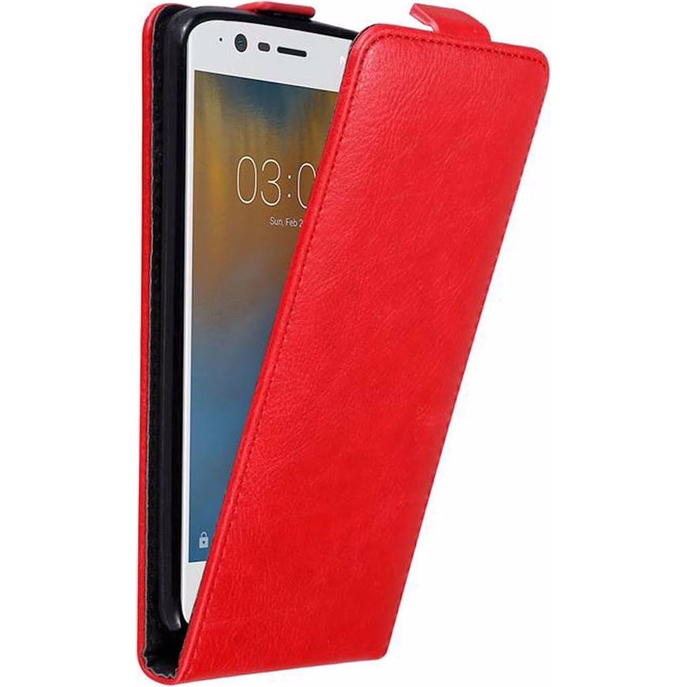 Cadorabo Flip wie Invisible Cover (OnePlus 3), Smartphone Hülle, Rot