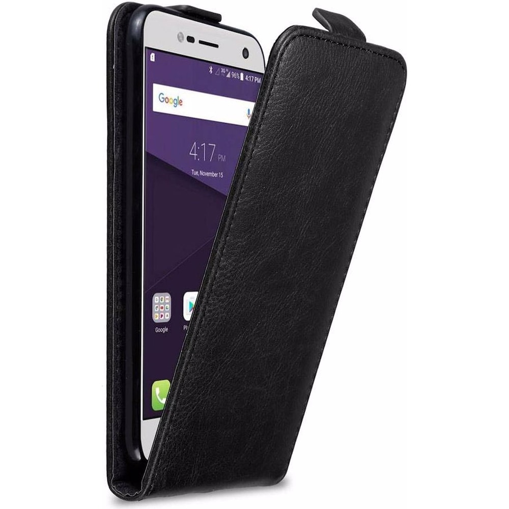 Cadorabo Flip wie Invisible Cover (ZTE Blade V8 Mini), Smartphone Hülle, Schwarz