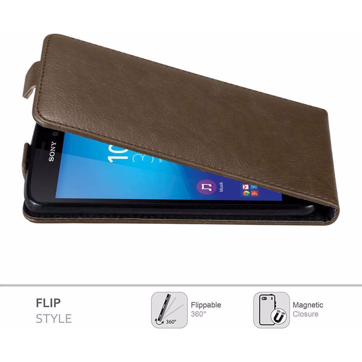 Thumbnail - Cadorabo Flip wie Invisible Cover (Sony Xperia M4 Aqua), Smartphone Hülle, Braun