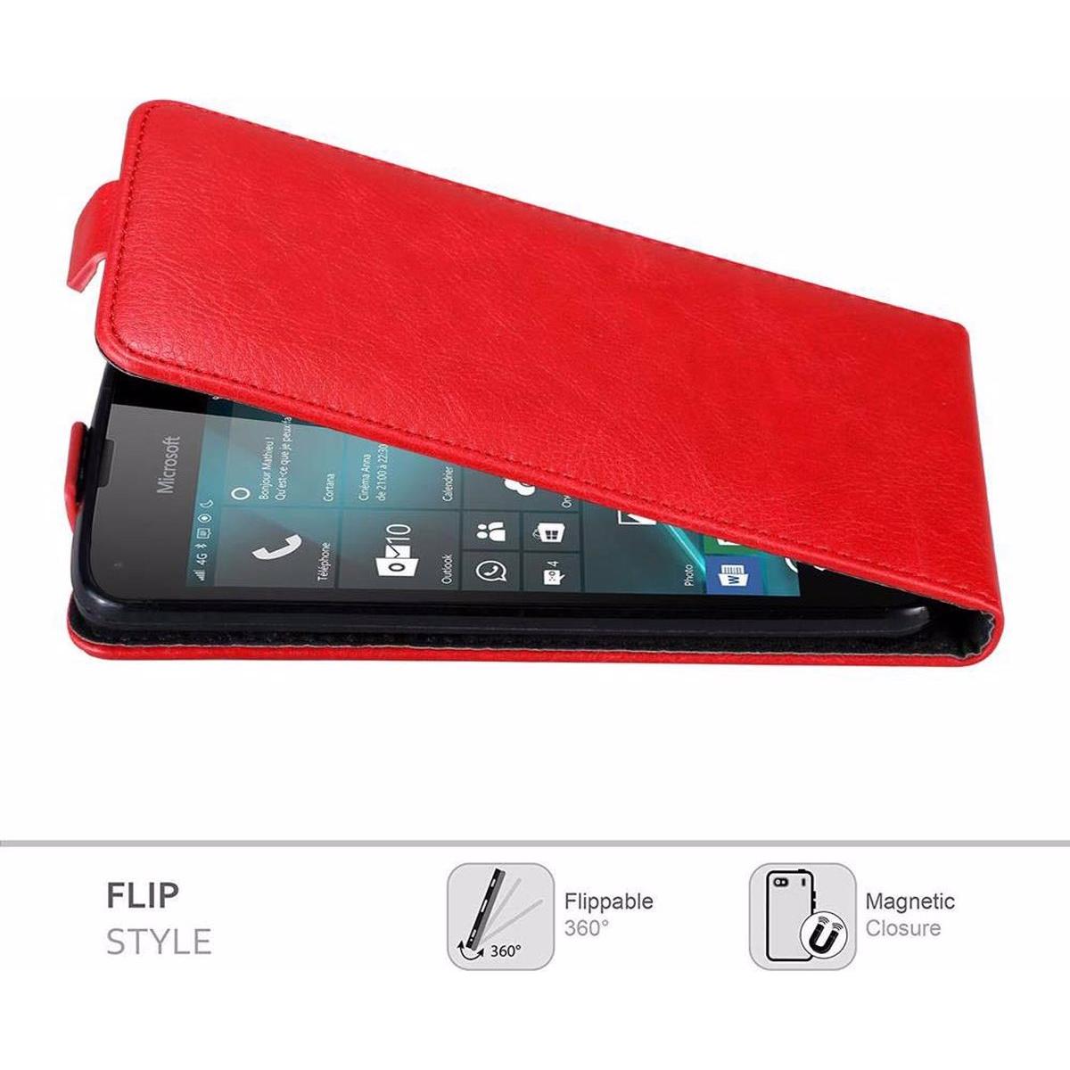 Thumbnail - Cadorabo Flip wie Invisible Cover (Microsoft Lumia 550), Smartphone Hülle, Rot