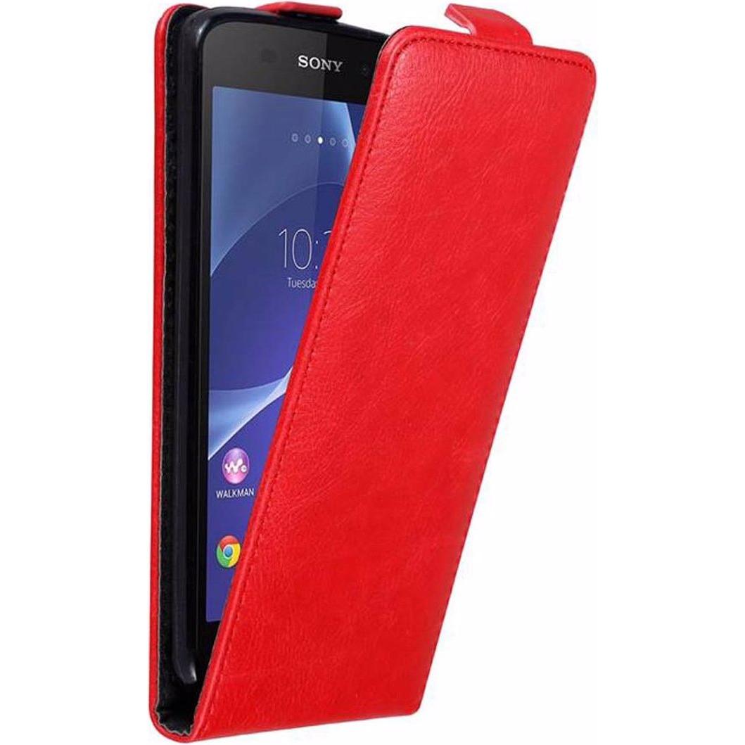 Cadorabo Flip wie Invisible Cover (Sony Xperia Z3), Smartphone Hülle, Rot
