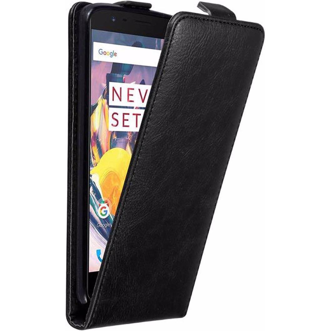Cadorabo Flip wie Invisible Cover (OnePlus 3T), Smartphone Hülle, Schwarz