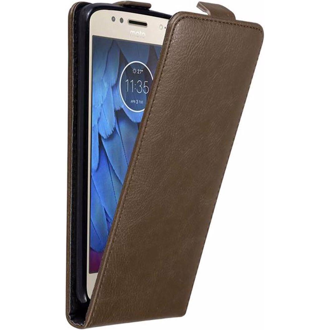 Cadorabo Flip wie Invisible Cover (Motorola Moto G5S), Smartphone Hülle, Braun