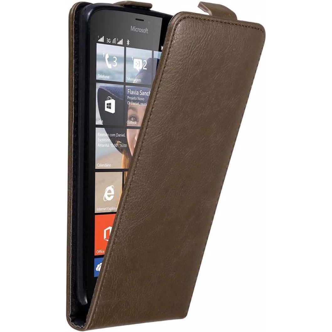 Cadorabo Flip wie Invisible Cover (Microsoft Lumia 640), Smartphone Hülle, Braun