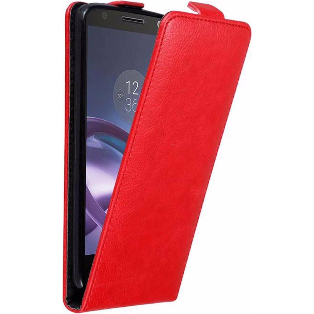 Cadorabo Flip wie Invisible Cover (Motorola Moto Z), Smartphone Hülle, Rot
