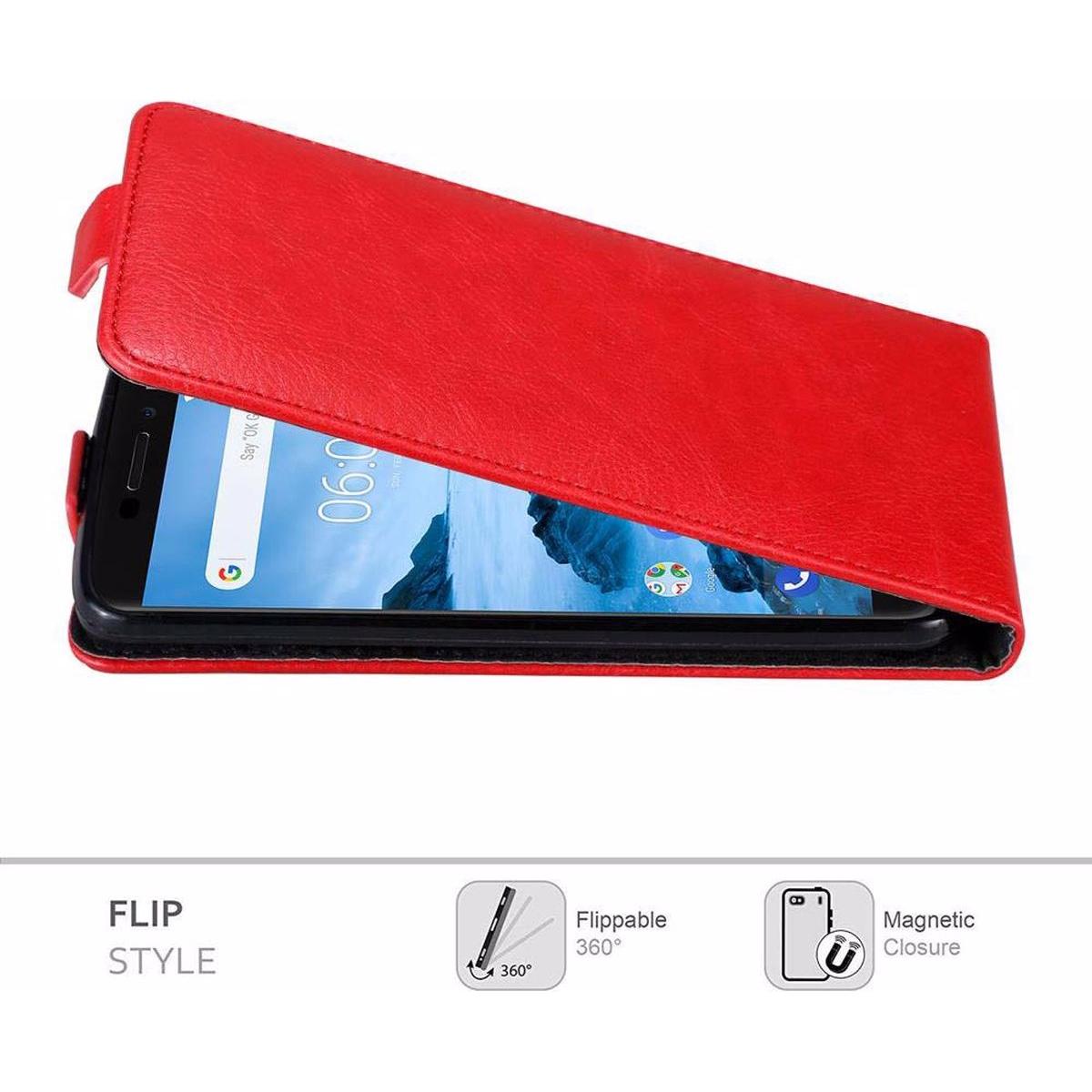 Thumbnail - Cadorabo Flip wie Invisible Cover (Nokia 6.1), Smartphone Hülle, Rot