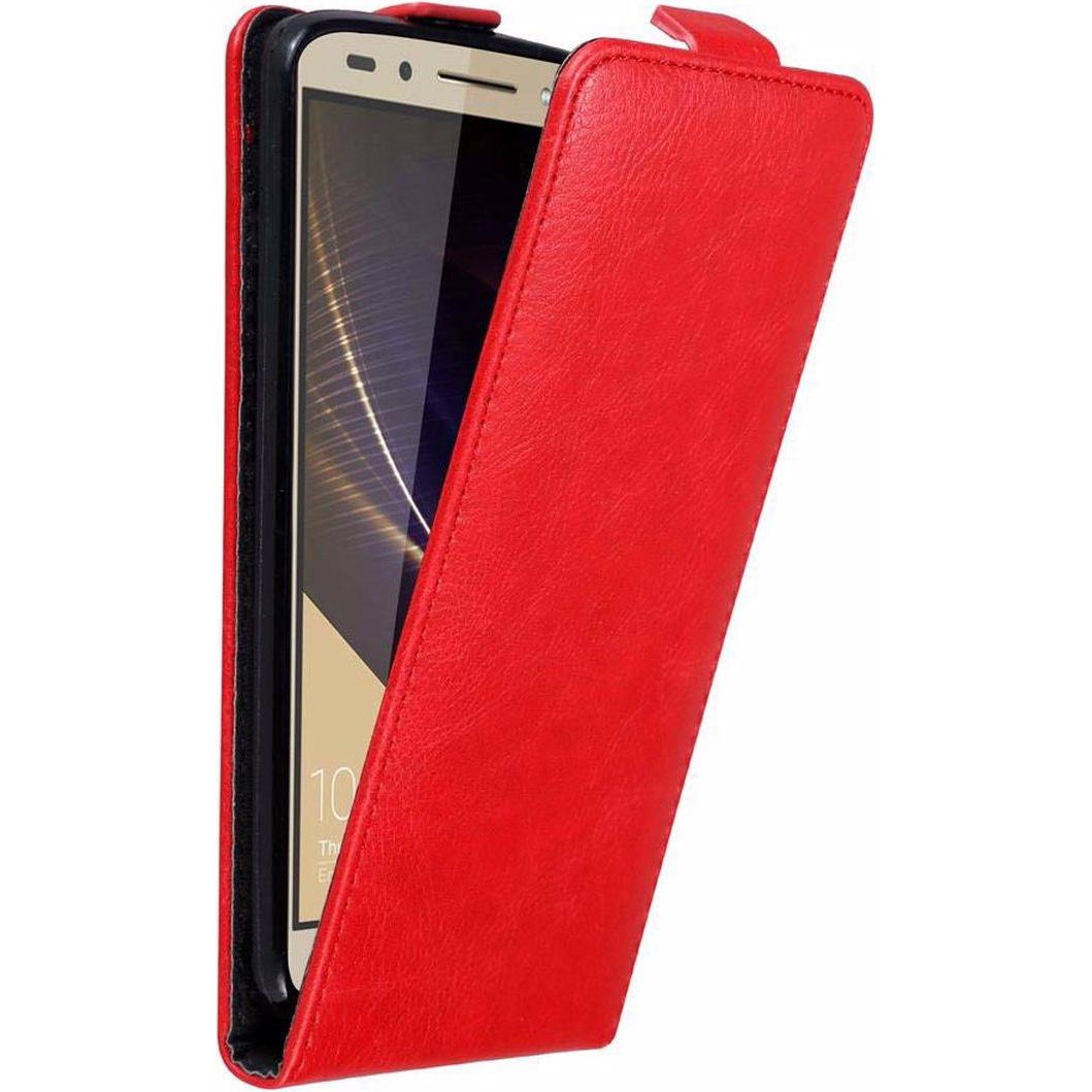 Cadorabo Flip wie Invisible Cover (Honor 7), Smartphone Hülle, Rot