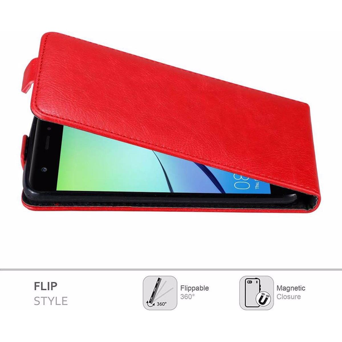 Thumbnail - Cadorabo Flip wie Invisible Cover (Huawei Nova), Smartphone Hülle, Rot