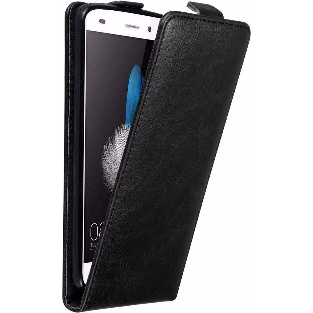 Cadorabo Flip wie Invisible Cover (Huawei P8 Lite), Smartphone Hülle, Schwarz