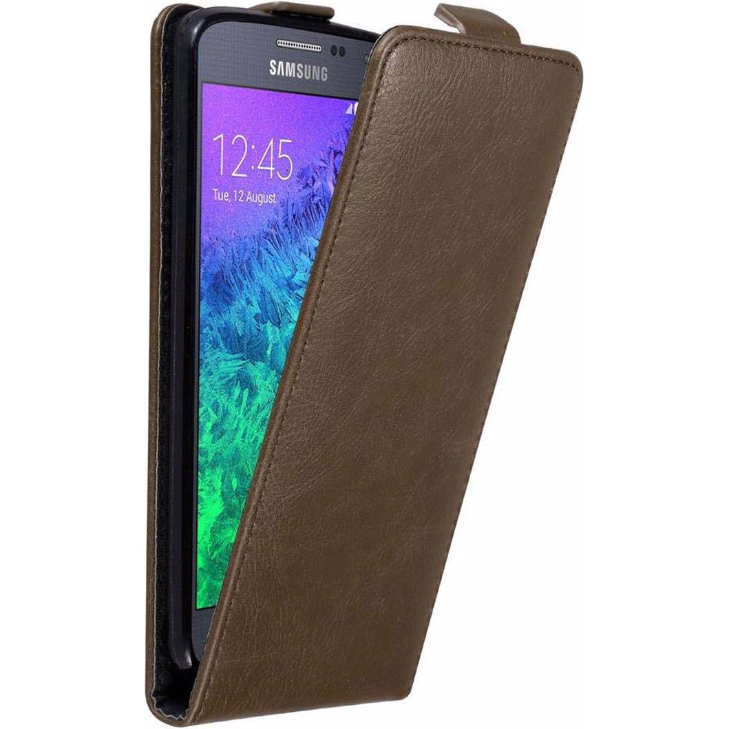 Cadorabo Flip wie Invisible Cover (Samsung Galaxy Alpha), Smartphone Hülle, Braun